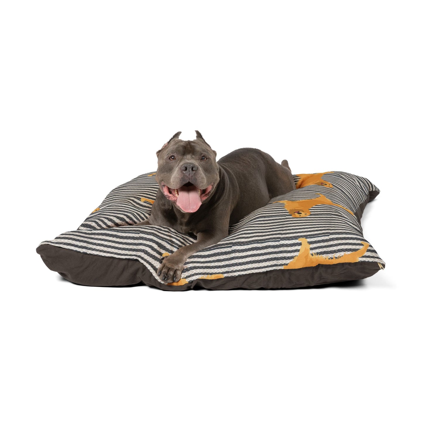 Cozy Golden Retriever Pet Bed - Comfortable Dog Cushion with Striped Design