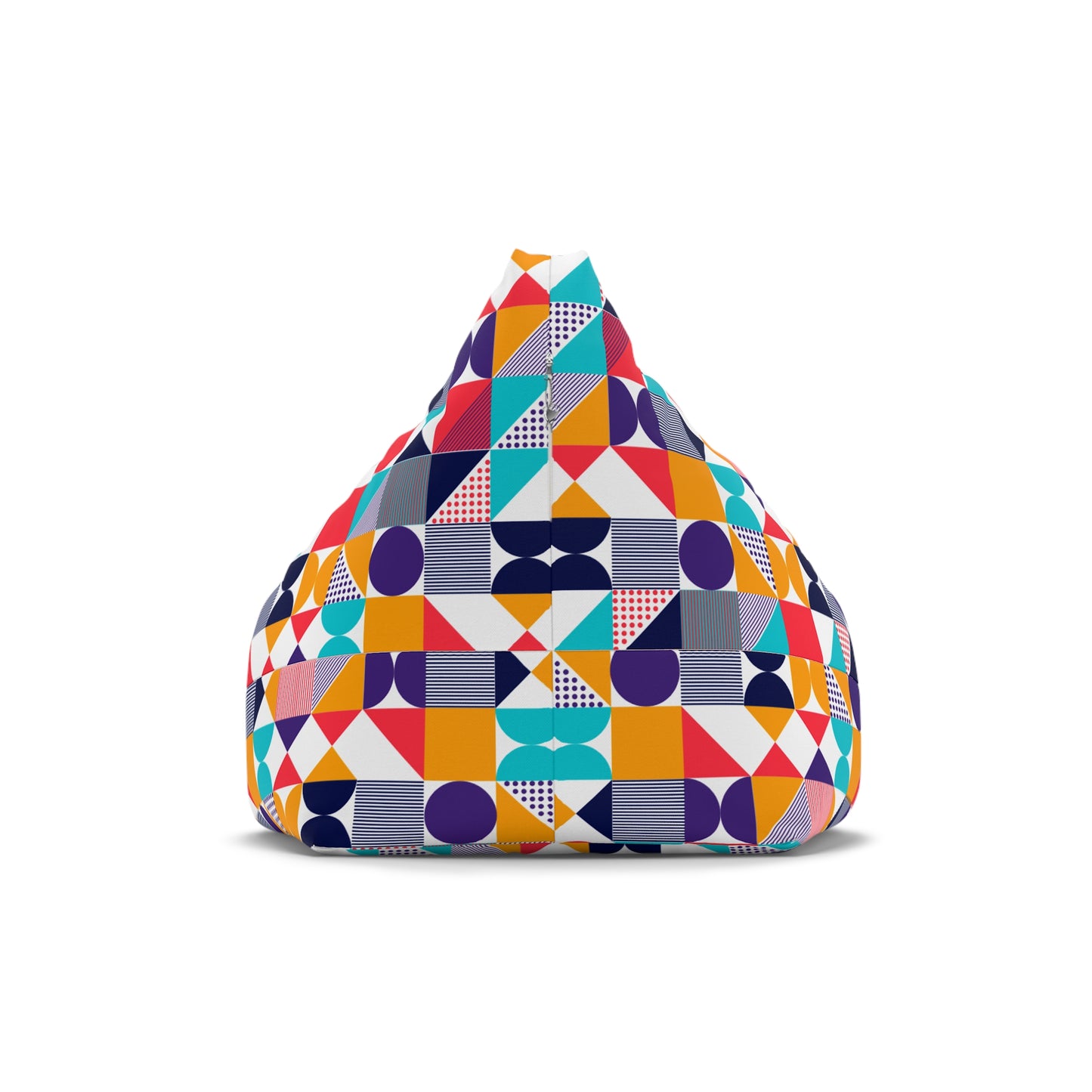 Colorful Geometric Bean Bag Chair Cover - Fun & Cozy Seating for All Ages