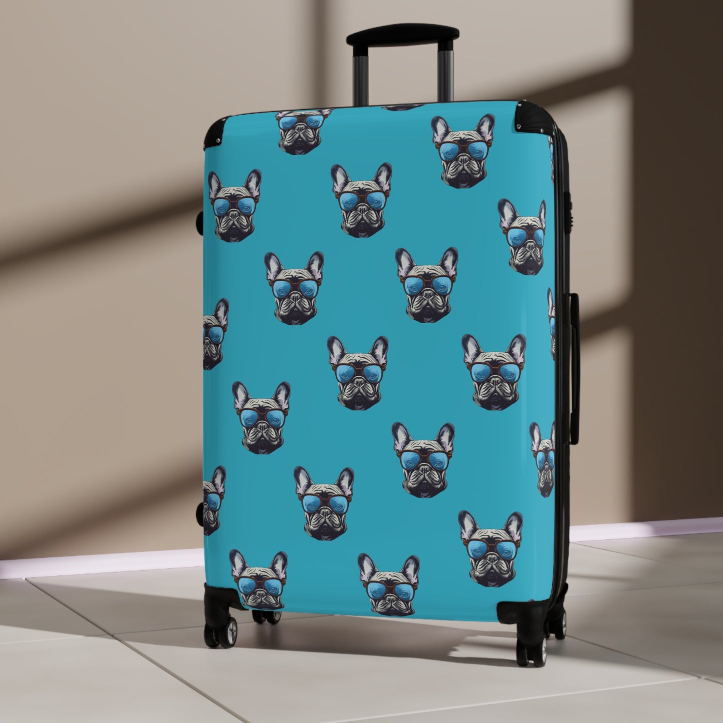 "Bulldog" Travel Suitcase, Super Durable and Lightweight French Bulldog Travel Suitcase, Unique Designer Travel Gear