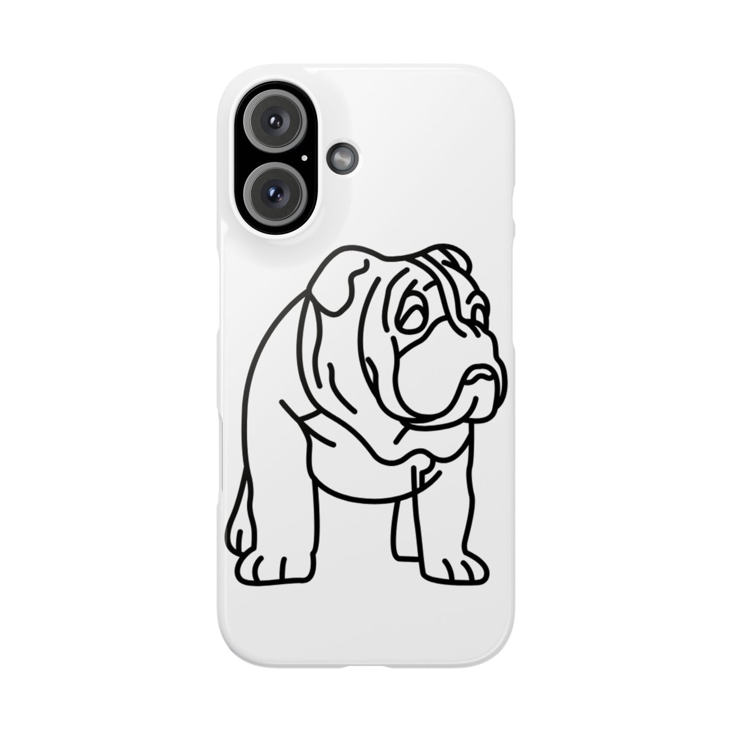Bulldog Slim Phone Case: Minimalist Pet Lover Accessory, Cute Gift for Dog Owners, Phone Protection, Animal Lover's Style, Unique Dog Design