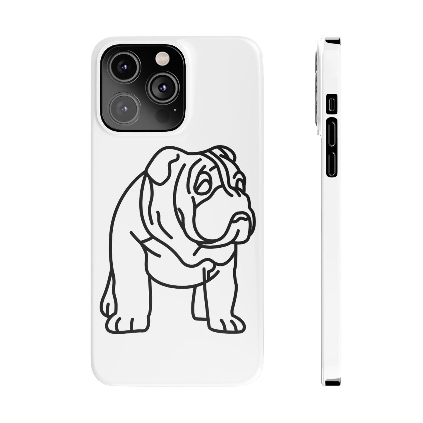 Bulldog Slim Phone Case: Minimalist Pet Lover Accessory, Cute Gift for Dog Owners, Phone Protection, Animal Lover's Style, Unique Dog Design