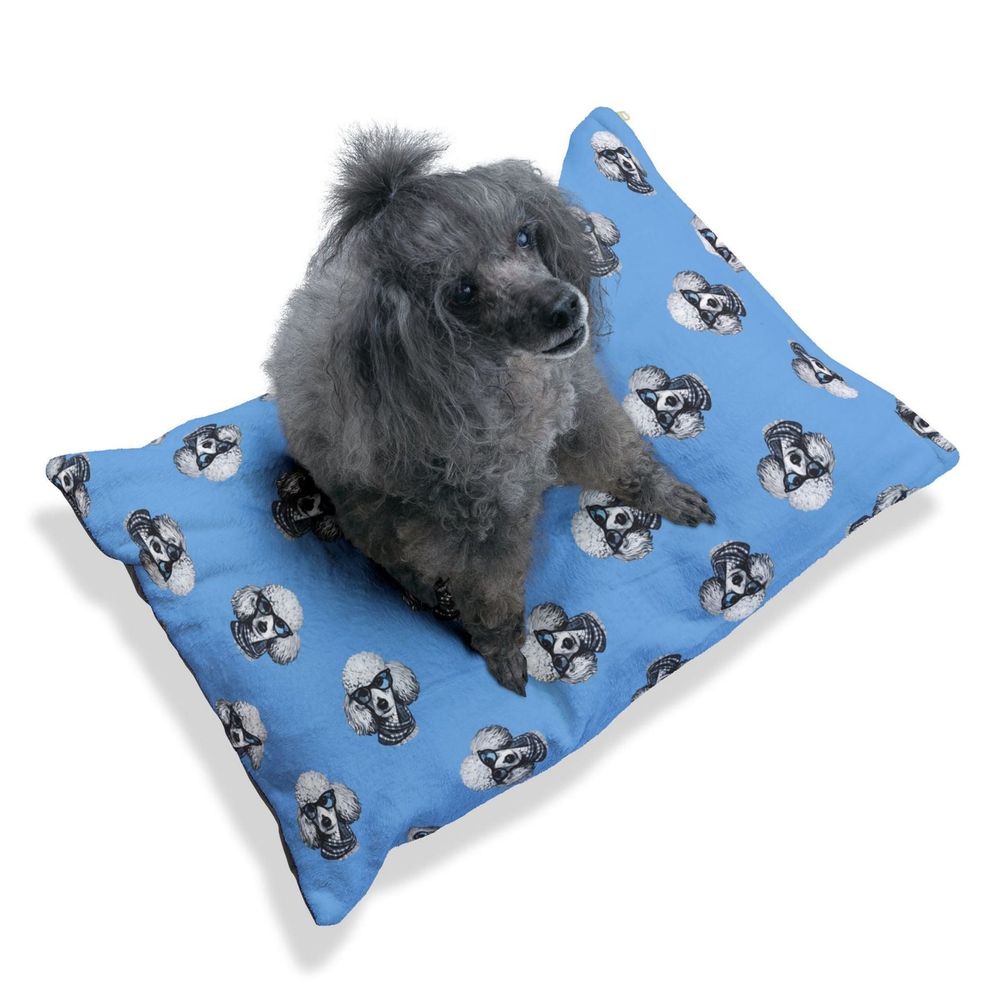 Dog Bed "Poodle" Collection, Designer Dog Bed for Small and Large Dogs, 100% Cotton Underside, Shape Retaining Insert