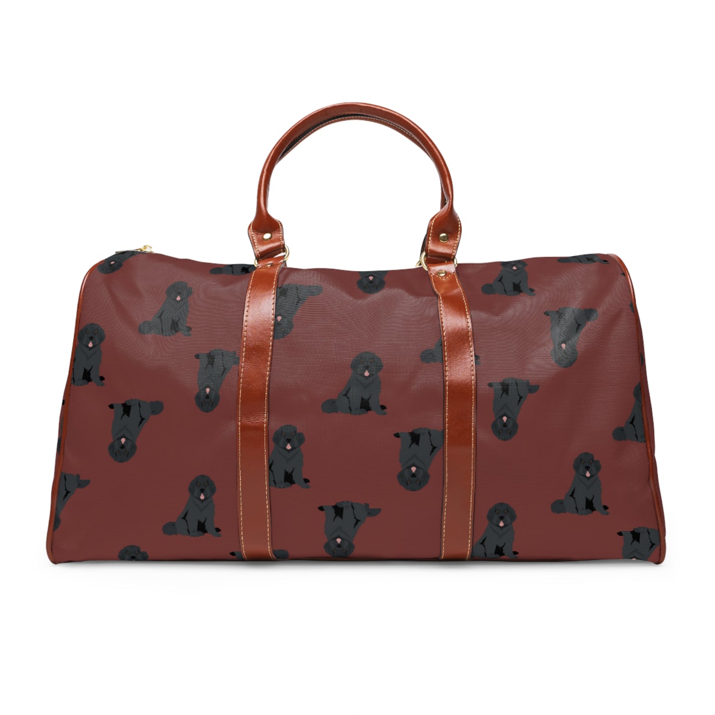 Waterproof Travel Bag for Dog Owners PU Leather Top Handle