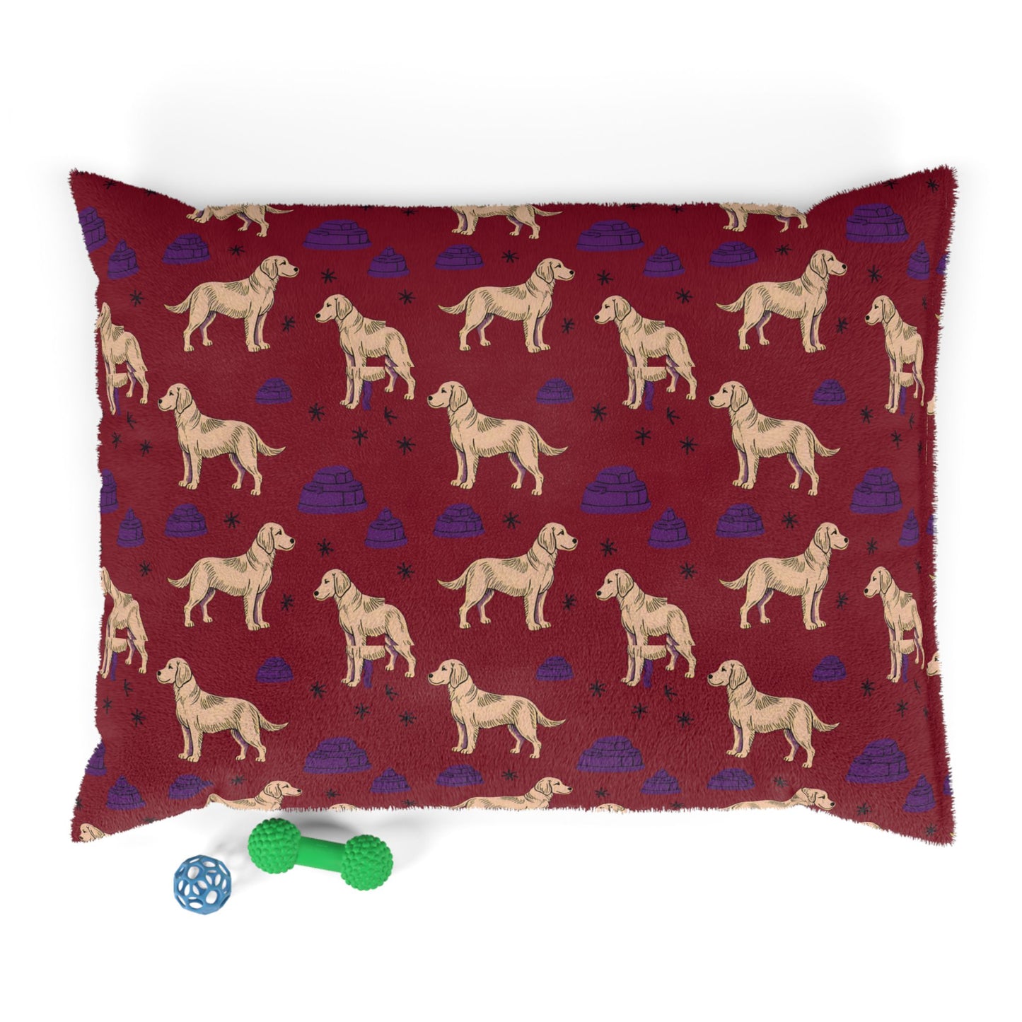 Dog Bed "Golden Retrievel" Pattern, Comfortable Dog Bed, Cotton Underside, Doggie Lounger