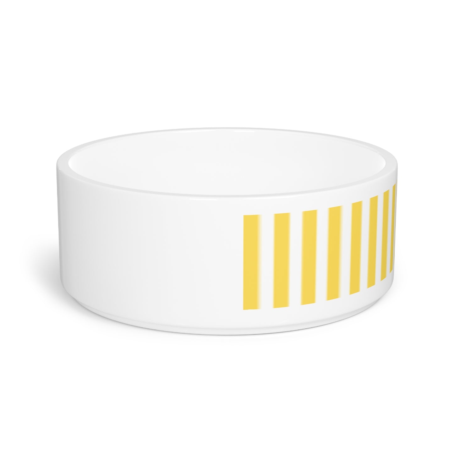 Modern Ceramic Yellow Striped Dog Bowl "Portofino Dogs" - Stylish Dish for Dogs Dishwasher-Safe