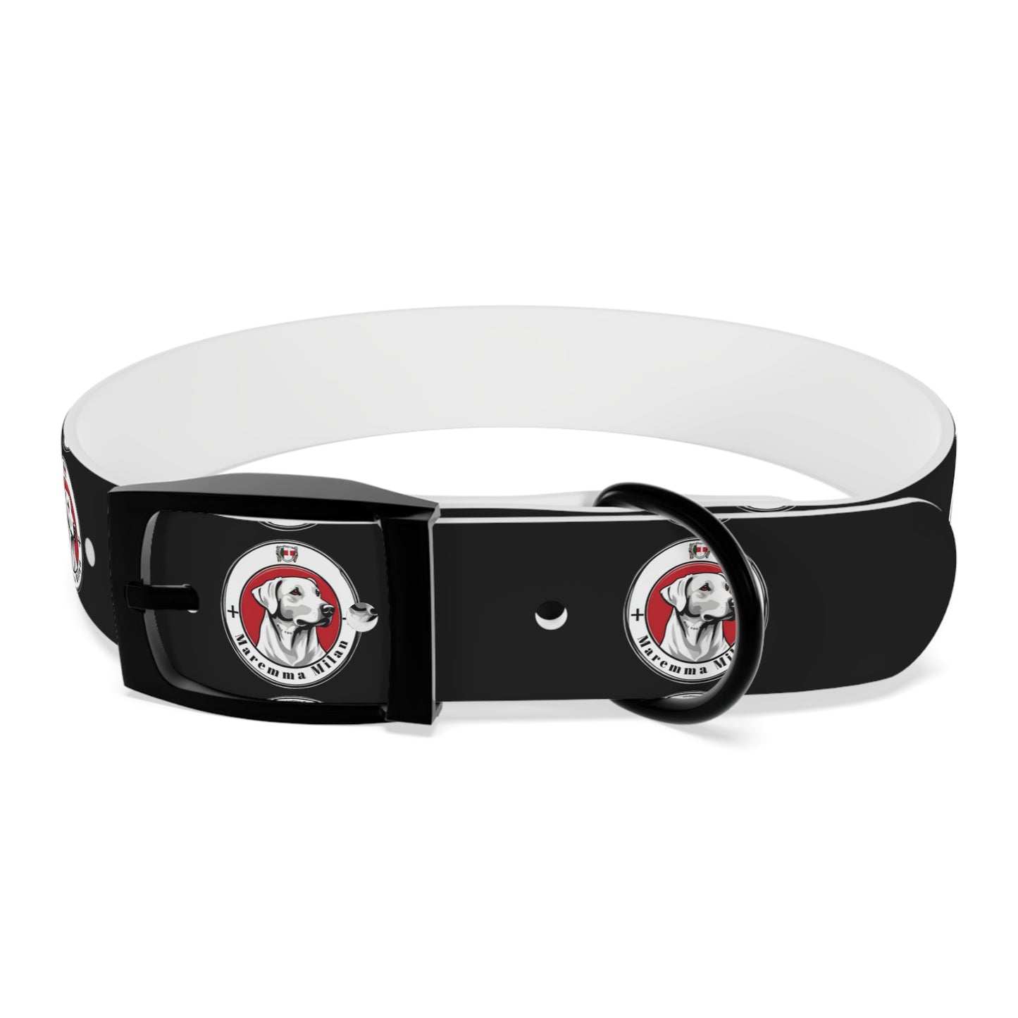 Dog Collar, Adjustable, Waterproff, Durable, Hypoallergenic Black Dog Collar with Maremma Logo,