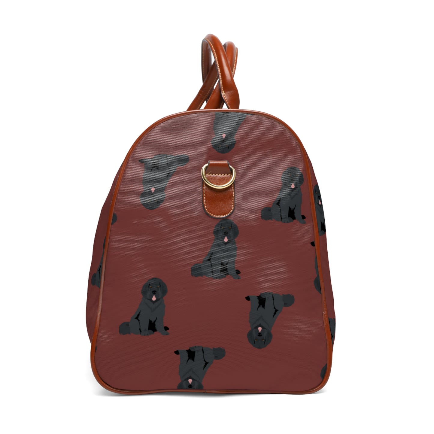 Waterproof Travel Bag for Dog Owners PU Leather Top Handle