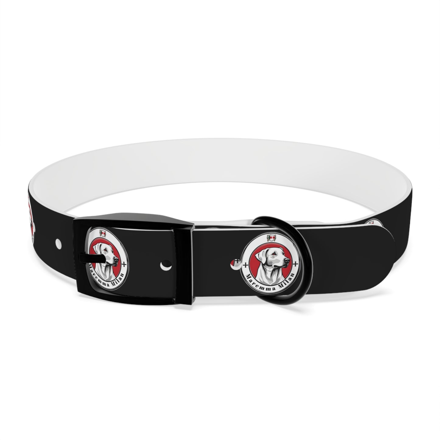 Dog Collar, Adjustable, Waterproff, Durable, Hypoallergenic Black Dog Collar with Maremma Logo,