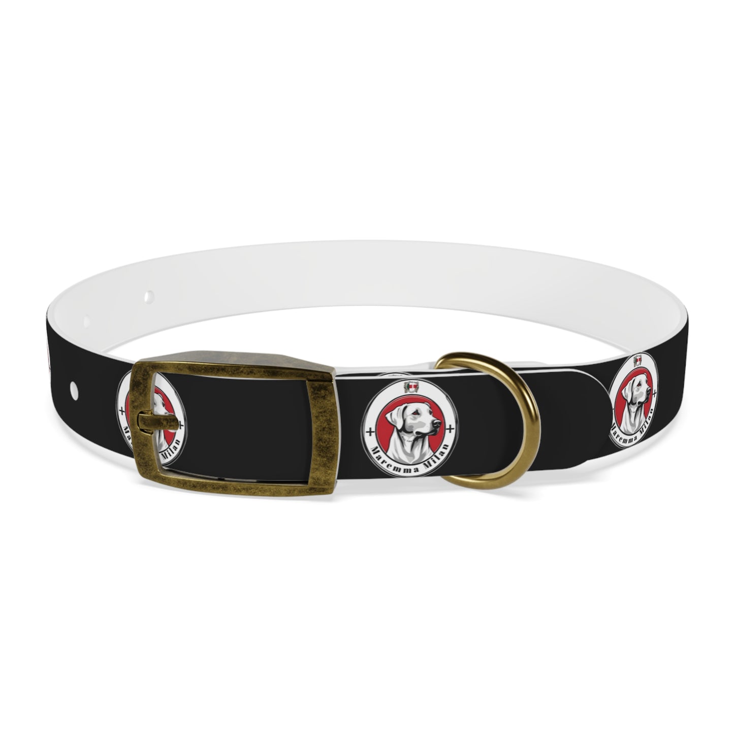 Dog Collar, Adjustable, Waterproff, Durable, Hypoallergenic Black Dog Collar with Maremma Logo,