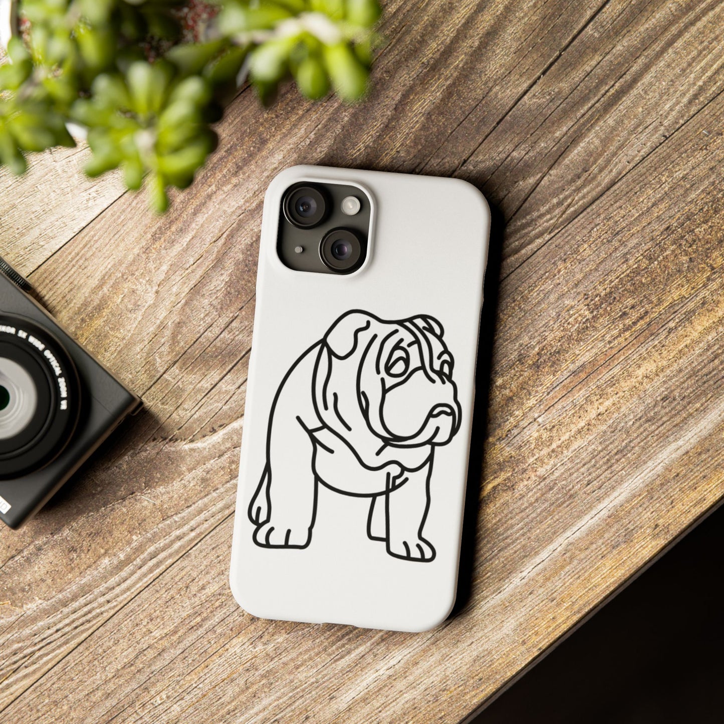 Bulldog Slim Phone Case: Minimalist Pet Lover Accessory, Cute Gift for Dog Owners, Phone Protection, Animal Lover's Style, Unique Dog Design