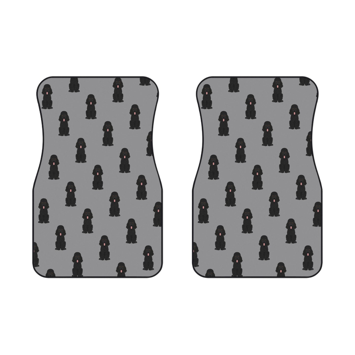 Cute Dog Pattern Car Mats for Pet Lovers, Front Floor Mats, Animal Print Auto Accessories, Gift for Dog Owners, Pet Car Decor