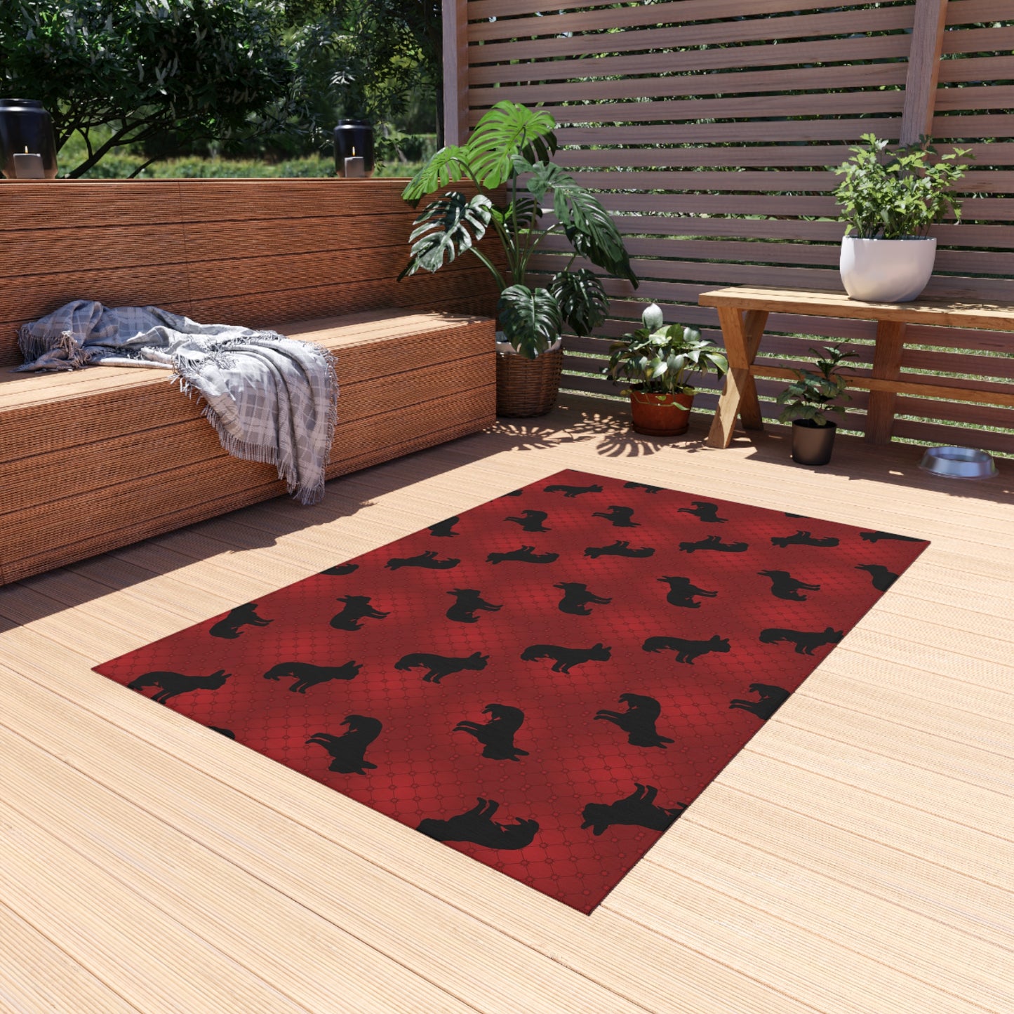 Cozy Outdoor Rug for Patios, Decks, and Picnics - Perfect for Home Decor, Rustic Style, Dog Lovers, Outdoor Gatherings