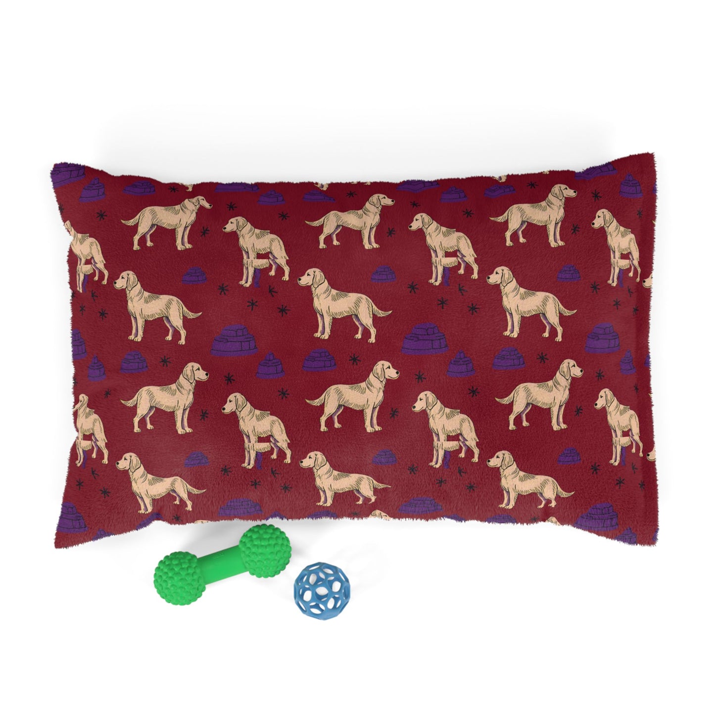 Dog Bed "Golden Retrievel" Pattern, Comfortable Dog Bed, Cotton Underside, Doggie Lounger