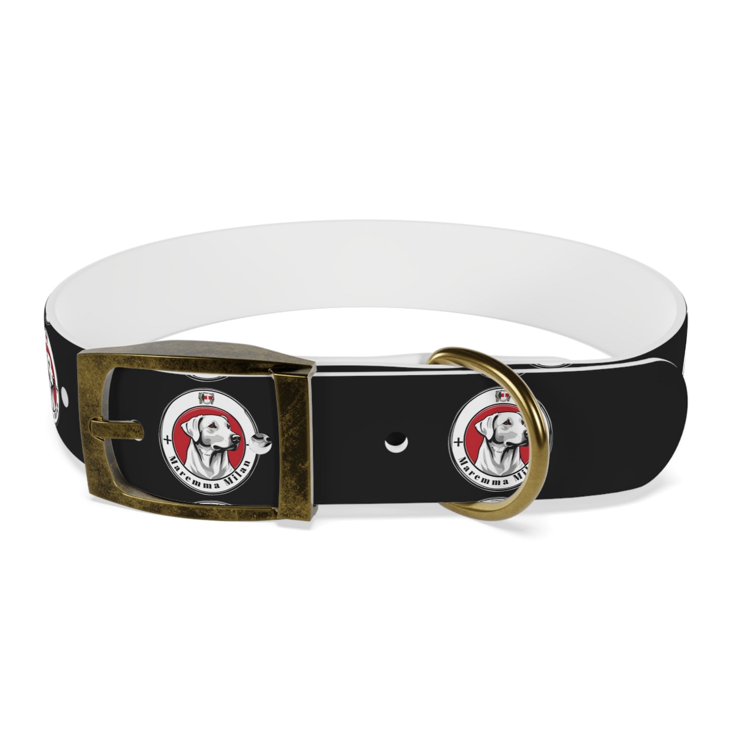 Dog Collar, Adjustable, Waterproff, Durable, Hypoallergenic Black Dog Collar with Maremma Logo,