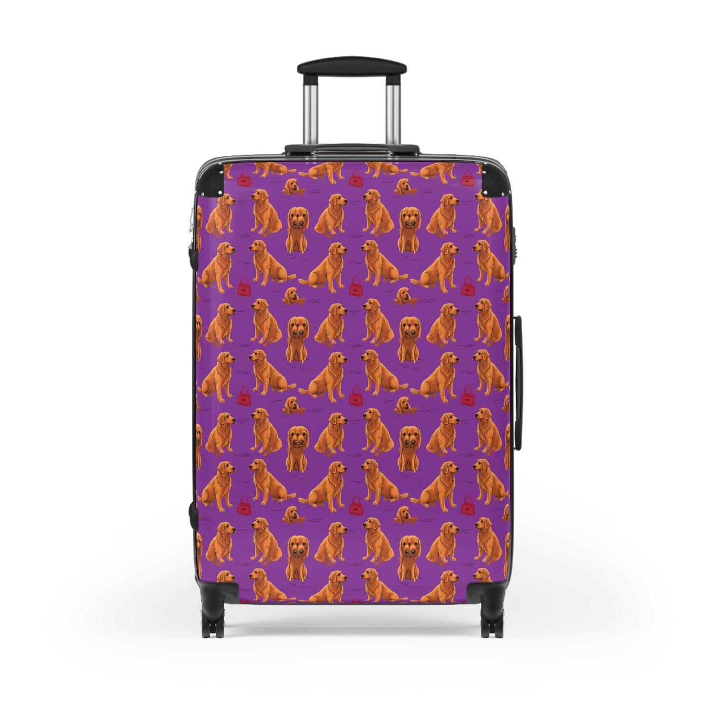 "Golden Retrievel" Pattern Travel Suitcase - Reinforced Lightweight Super Durable, Vacation Essential, Dog Theme Travel Gear