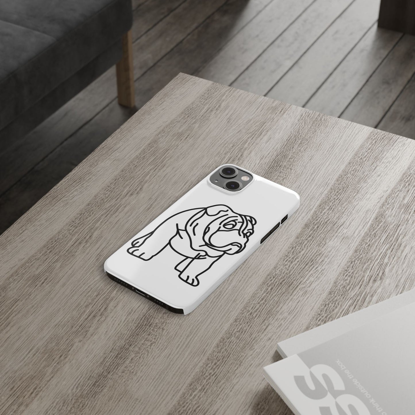 Bulldog Slim Phone Case: Minimalist Pet Lover Accessory, Cute Gift for Dog Owners, Phone Protection, Animal Lover's Style, Unique Dog Design