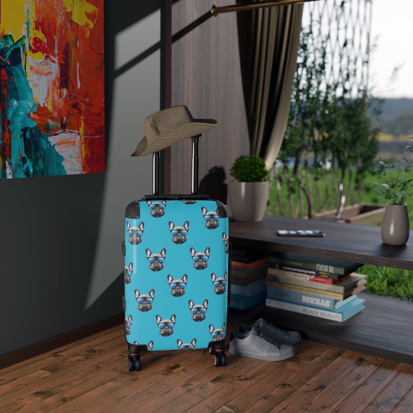 "Bulldog" Travel Suitcase, Super Durable and Lightweight French Bulldog Travel Suitcase, Unique Designer Travel Gear