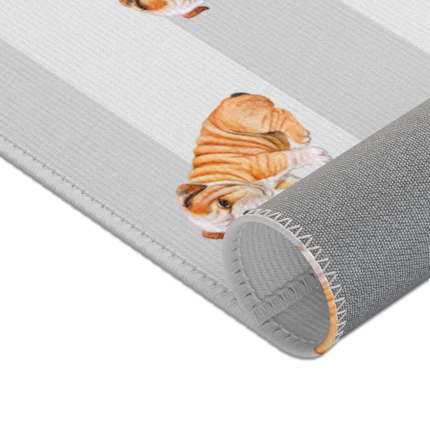 Cute "Bulldog" Accent Area Rug, Dog Themed Gift, Home Accessory, Living Room Mats