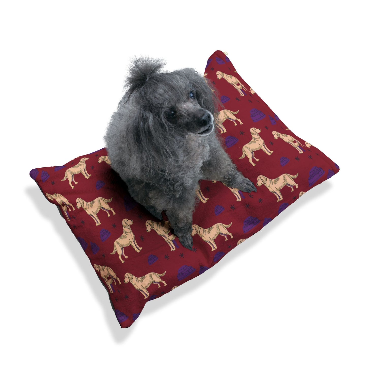 Dog Bed "Golden Retrievel" Pattern, Comfortable Dog Bed, Cotton Underside, Doggie Lounger