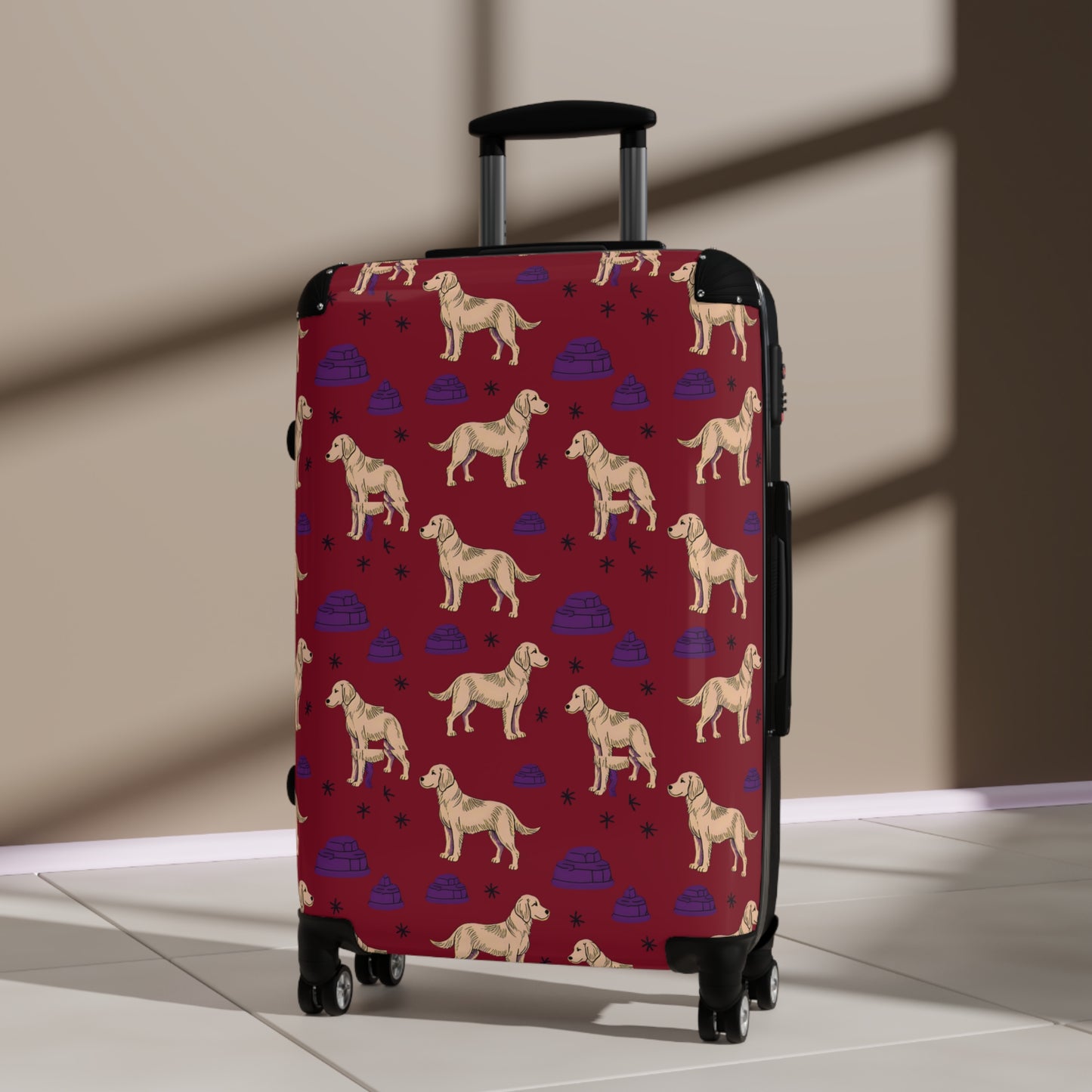 Suitcase with "Golden Retrievel" Design - Unique Luggage for Dog Lovers