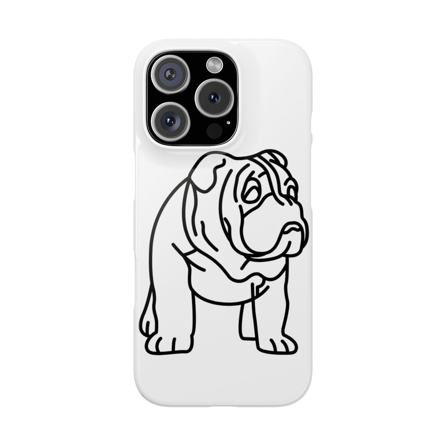 Bulldog Slim Phone Case: Minimalist Pet Lover Accessory, Cute Gift for Dog Owners, Phone Protection, Animal Lover's Style, Unique Dog Design