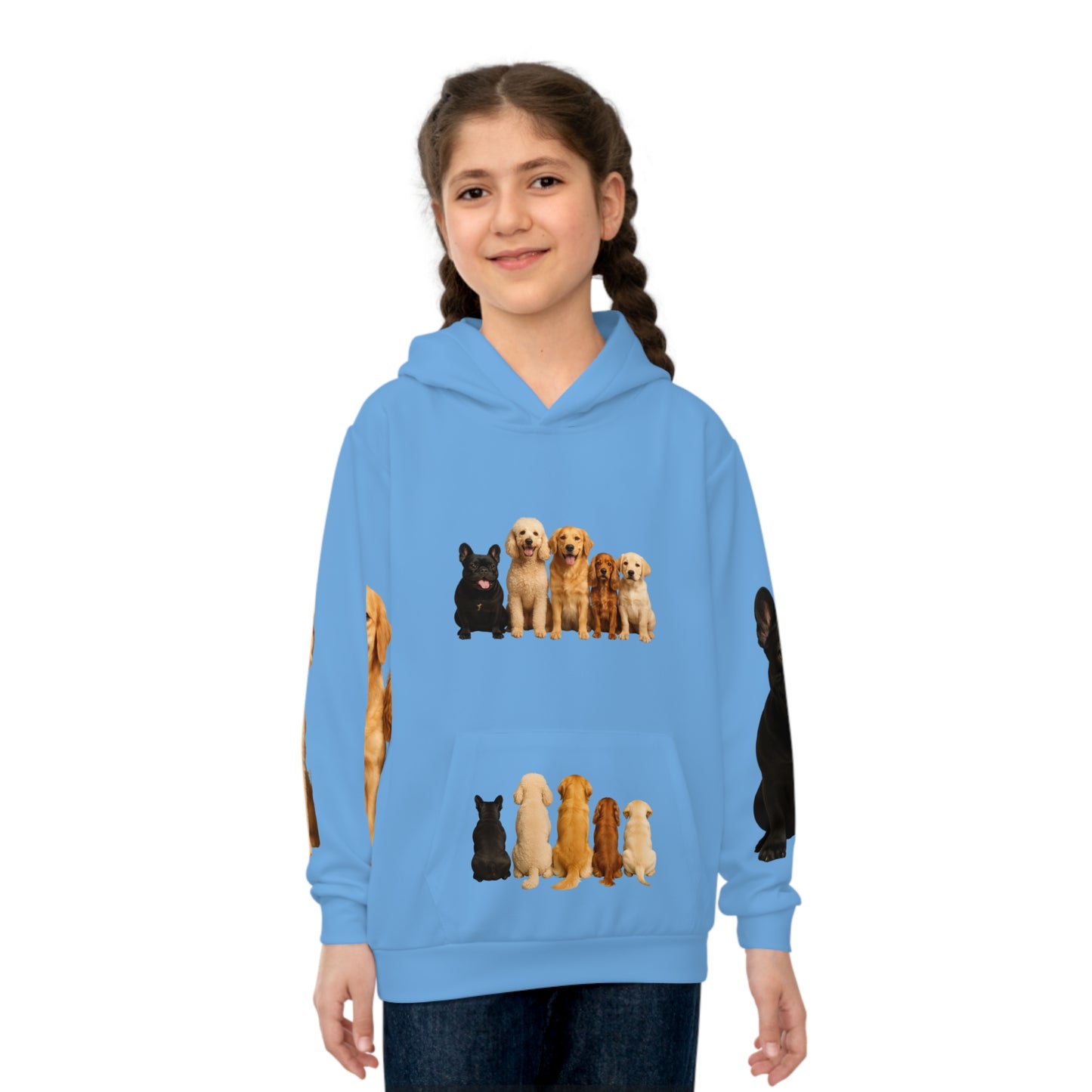 Kids Puppy Pack Hoodie — Cute Puppies Sitting Graphic Children's Hoodie
