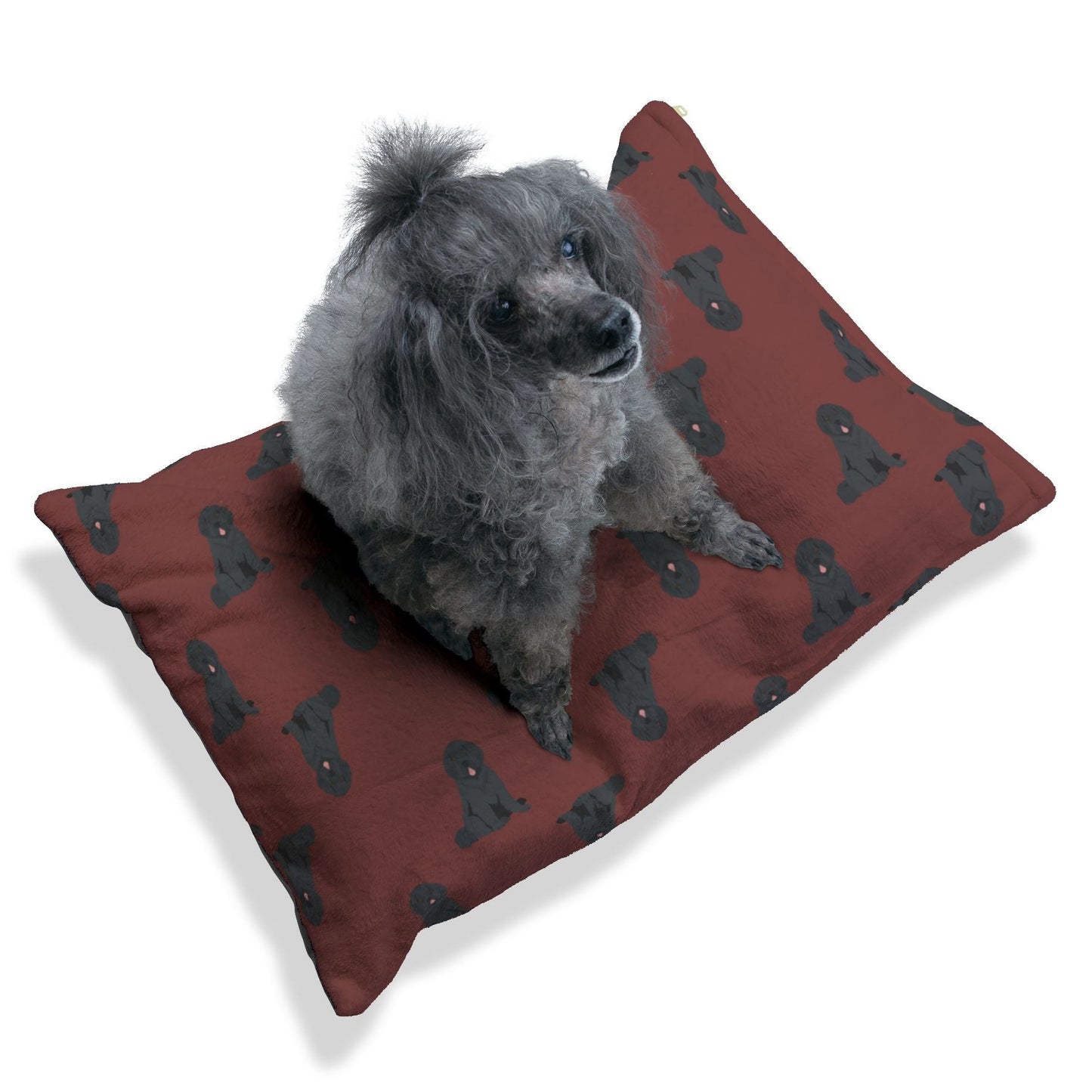 Dog Bed Shape-Retaining 50"x40" "Black Pup" Design