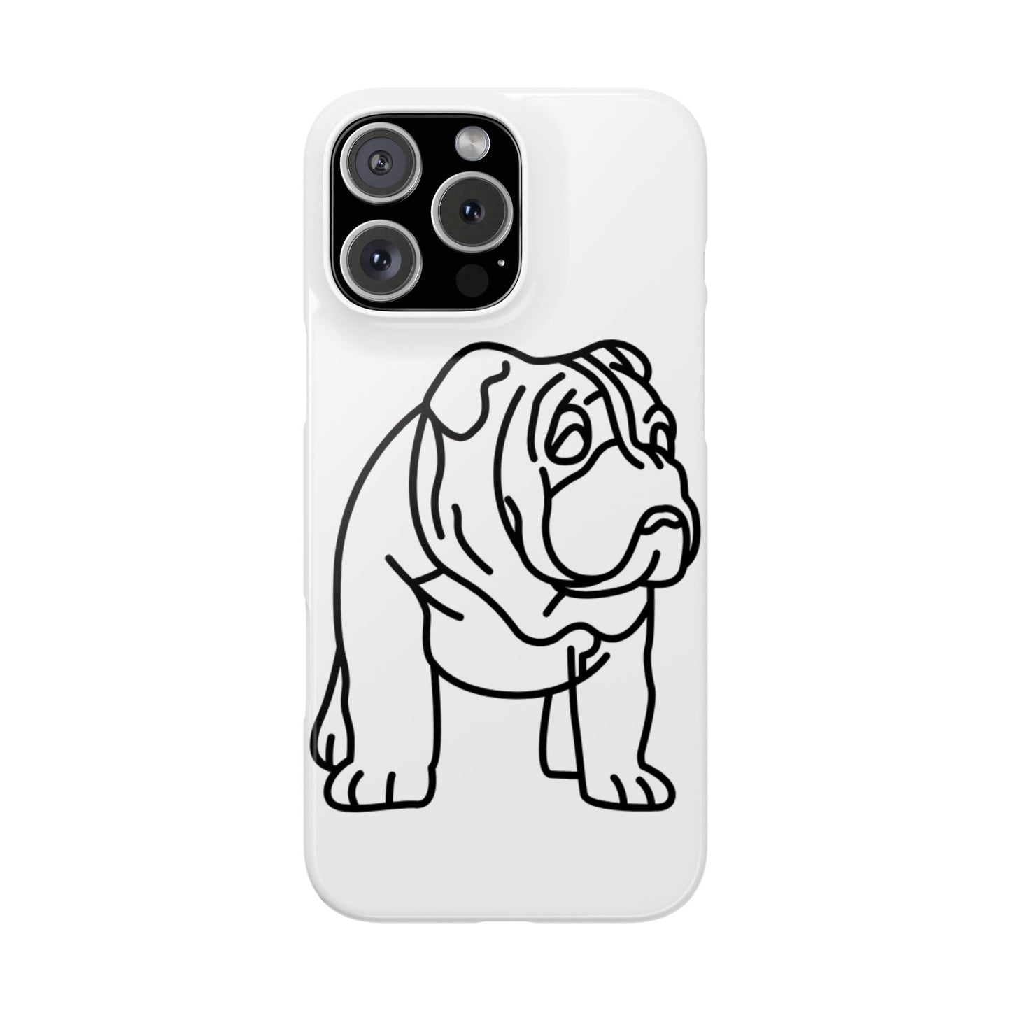 Bulldog Slim Phone Case: Minimalist Pet Lover Accessory, Cute Gift for Dog Owners, Phone Protection, Animal Lover's Style, Unique Dog Design