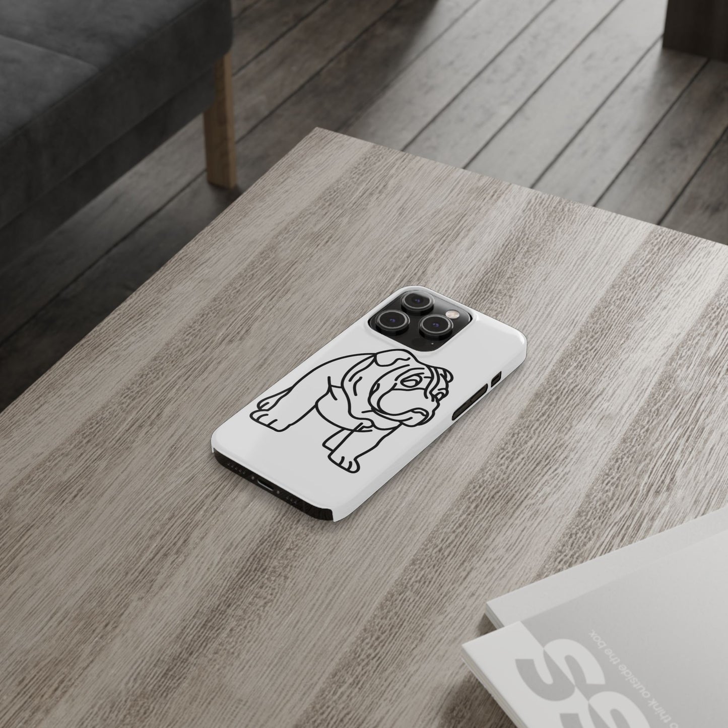 Bulldog Slim Phone Case: Minimalist Pet Lover Accessory, Cute Gift for Dog Owners, Phone Protection, Animal Lover's Style, Unique Dog Design