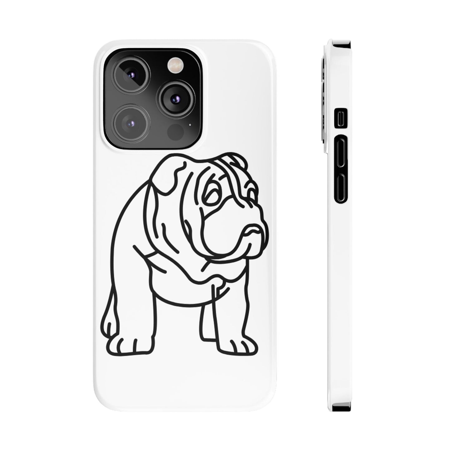 Bulldog Slim Phone Case: Minimalist Pet Lover Accessory, Cute Gift for Dog Owners, Phone Protection, Animal Lover's Style, Unique Dog Design
