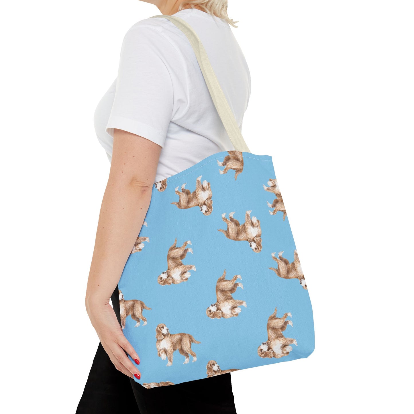Tote Bag "Cocker Spaniel", Beach Bag, Eco-friendly Shopping Bag, Fun Dog Print, Casual Everyday Tote
