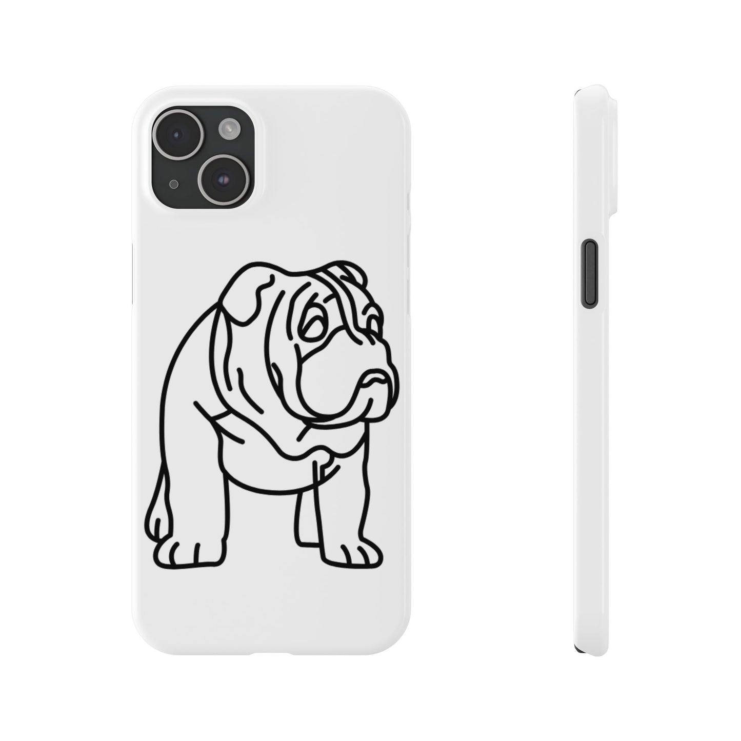 Bulldog Slim Phone Case: Minimalist Pet Lover Accessory, Cute Gift for Dog Owners, Phone Protection, Animal Lover's Style, Unique Dog Design