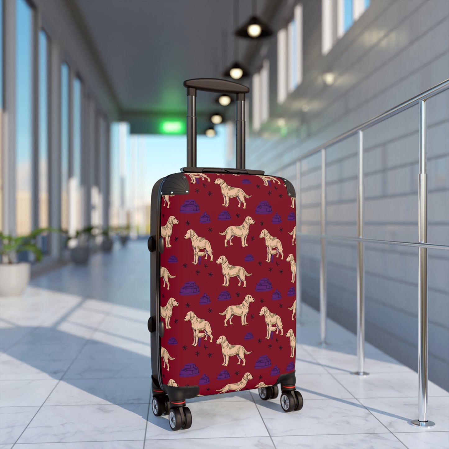 Suitcase with "Golden Retrievel" Design - Unique Luggage for Dog Lovers