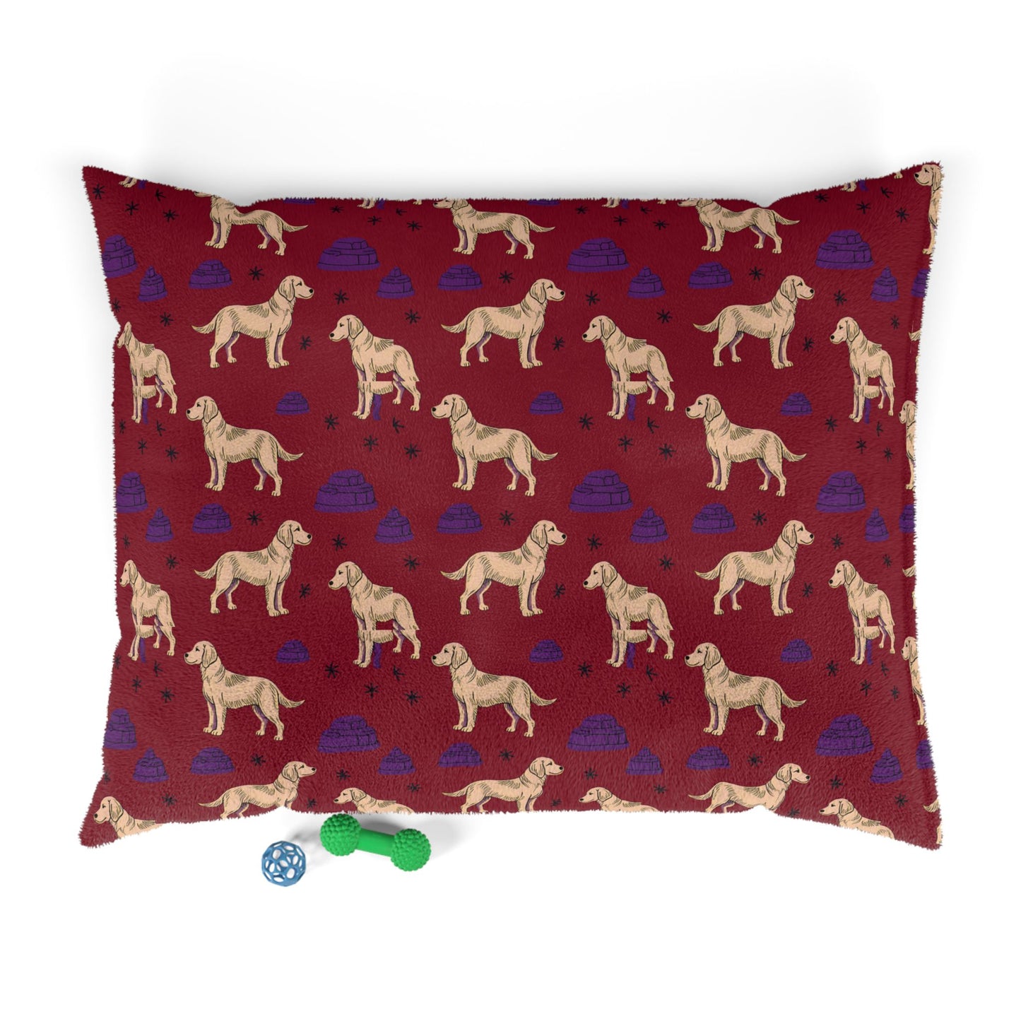 Dog Bed "Golden Retrievel" Pattern, Comfortable Dog Bed, Cotton Underside, Doggie Lounger