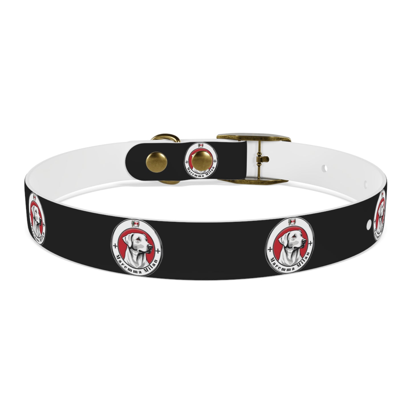 Dog Collar, Adjustable, Waterproff, Durable, Hypoallergenic Black Dog Collar with Maremma Logo,