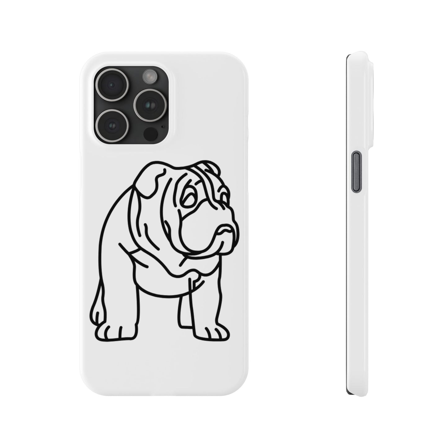Bulldog Slim Phone Case: Minimalist Pet Lover Accessory, Cute Gift for Dog Owners, Phone Protection, Animal Lover's Style, Unique Dog Design
