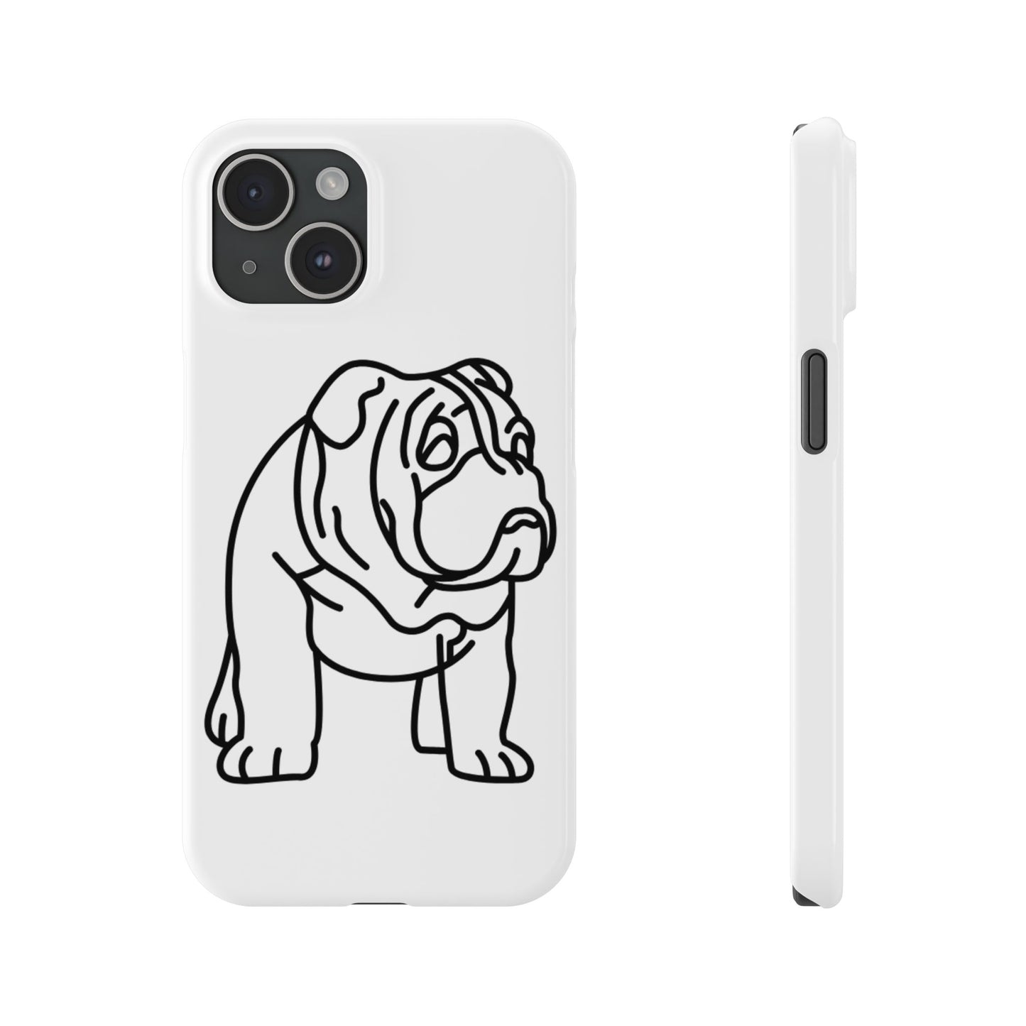 Bulldog Slim Phone Case: Minimalist Pet Lover Accessory, Cute Gift for Dog Owners, Phone Protection, Animal Lover's Style, Unique Dog Design