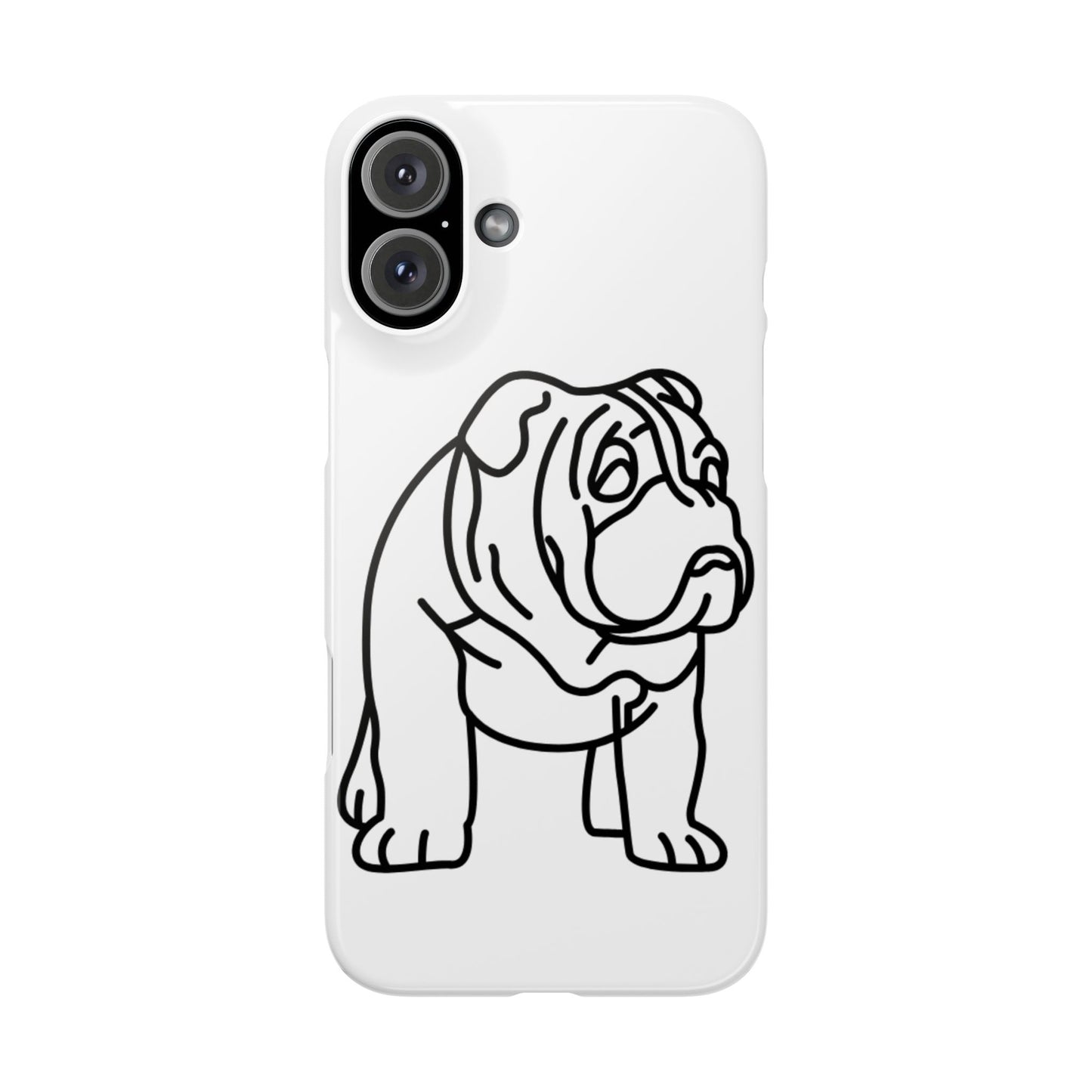 Bulldog Slim Phone Case: Minimalist Pet Lover Accessory, Cute Gift for Dog Owners, Phone Protection, Animal Lover's Style, Unique Dog Design