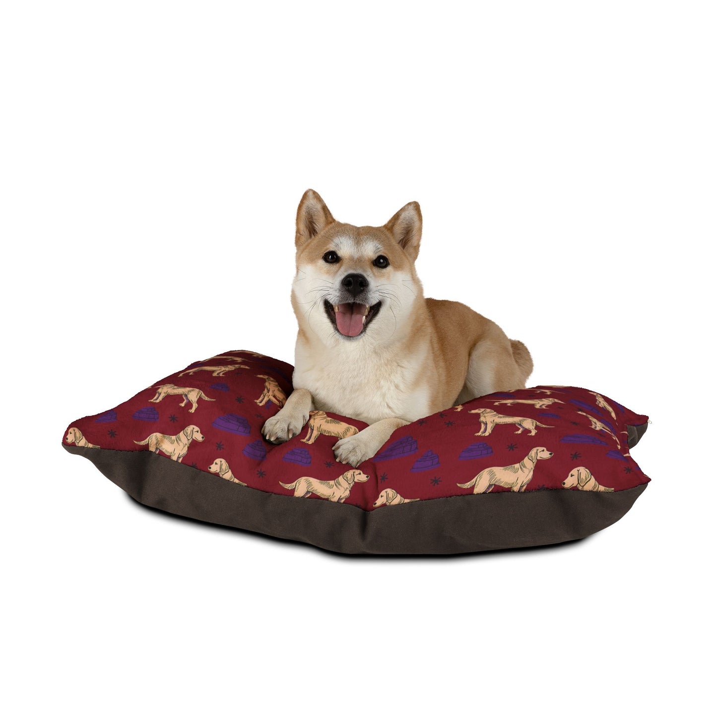 Dog Bed "Golden Retrievel" Pattern, Comfortable Dog Bed, Cotton Underside, Doggie Lounger