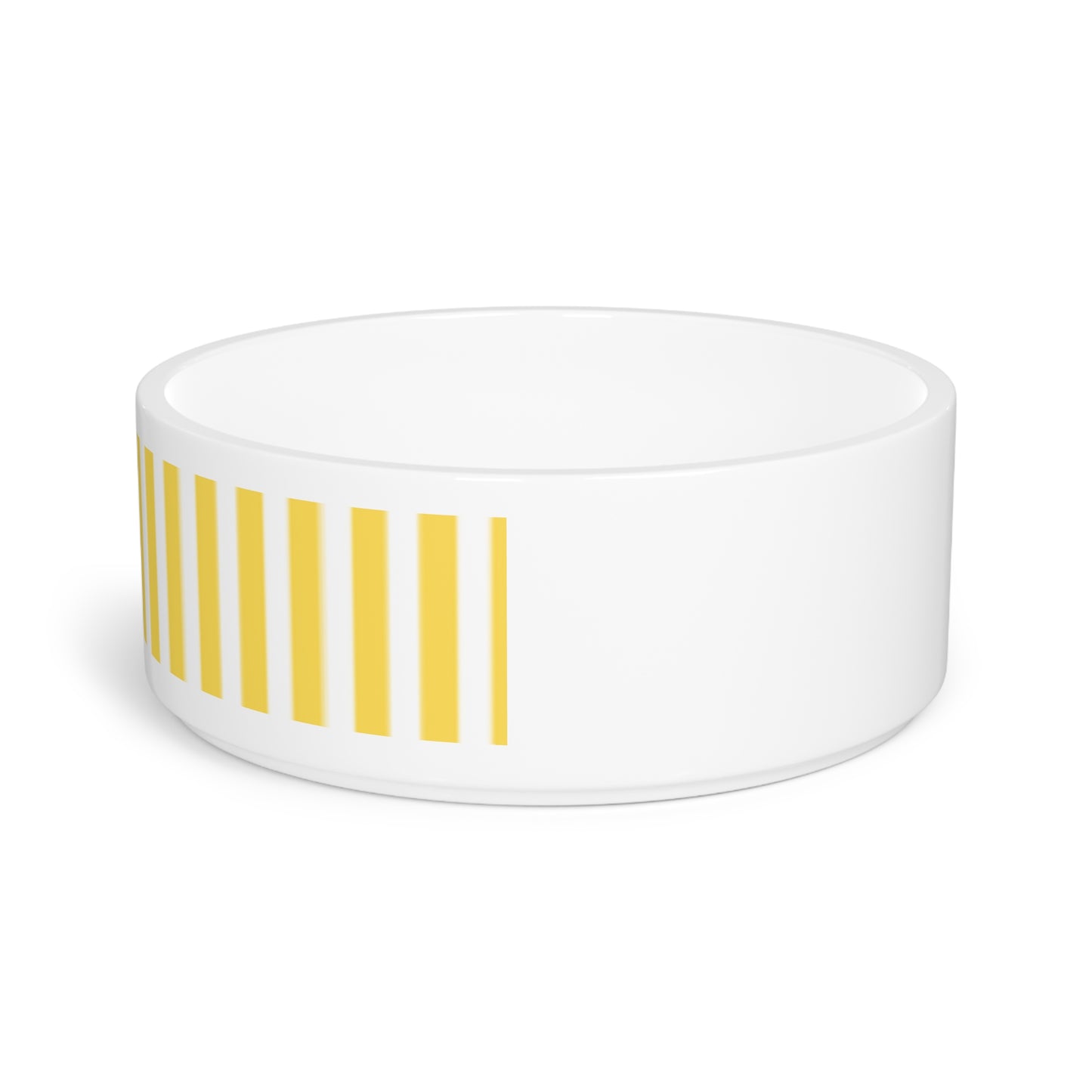 Modern Ceramic Yellow Striped Dog Bowl "Portofino Dogs" - Stylish Dish for Dogs Dishwasher-Safe