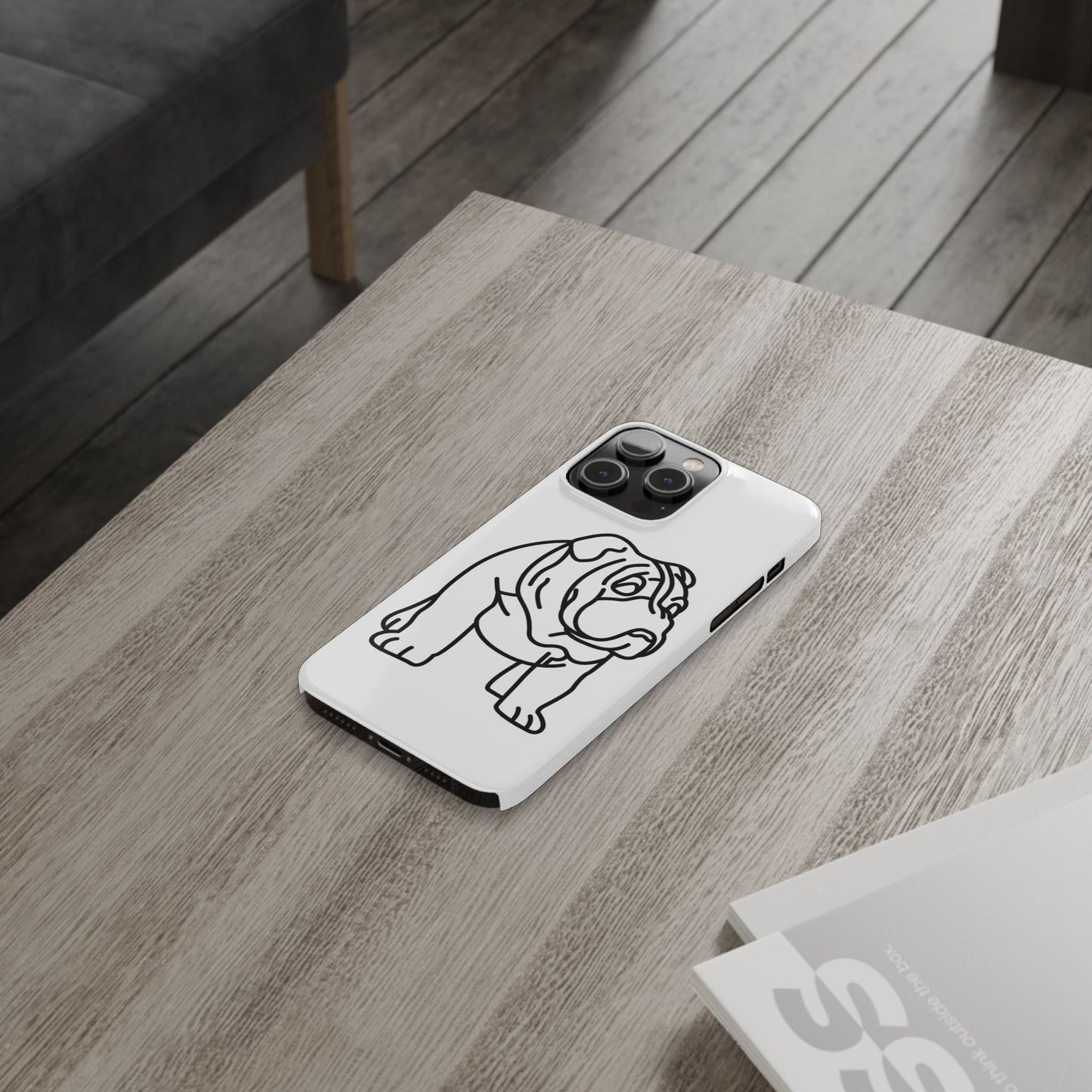Bulldog Slim Phone Case: Minimalist Pet Lover Accessory, Cute Gift for Dog Owners, Phone Protection, Animal Lover's Style, Unique Dog Design