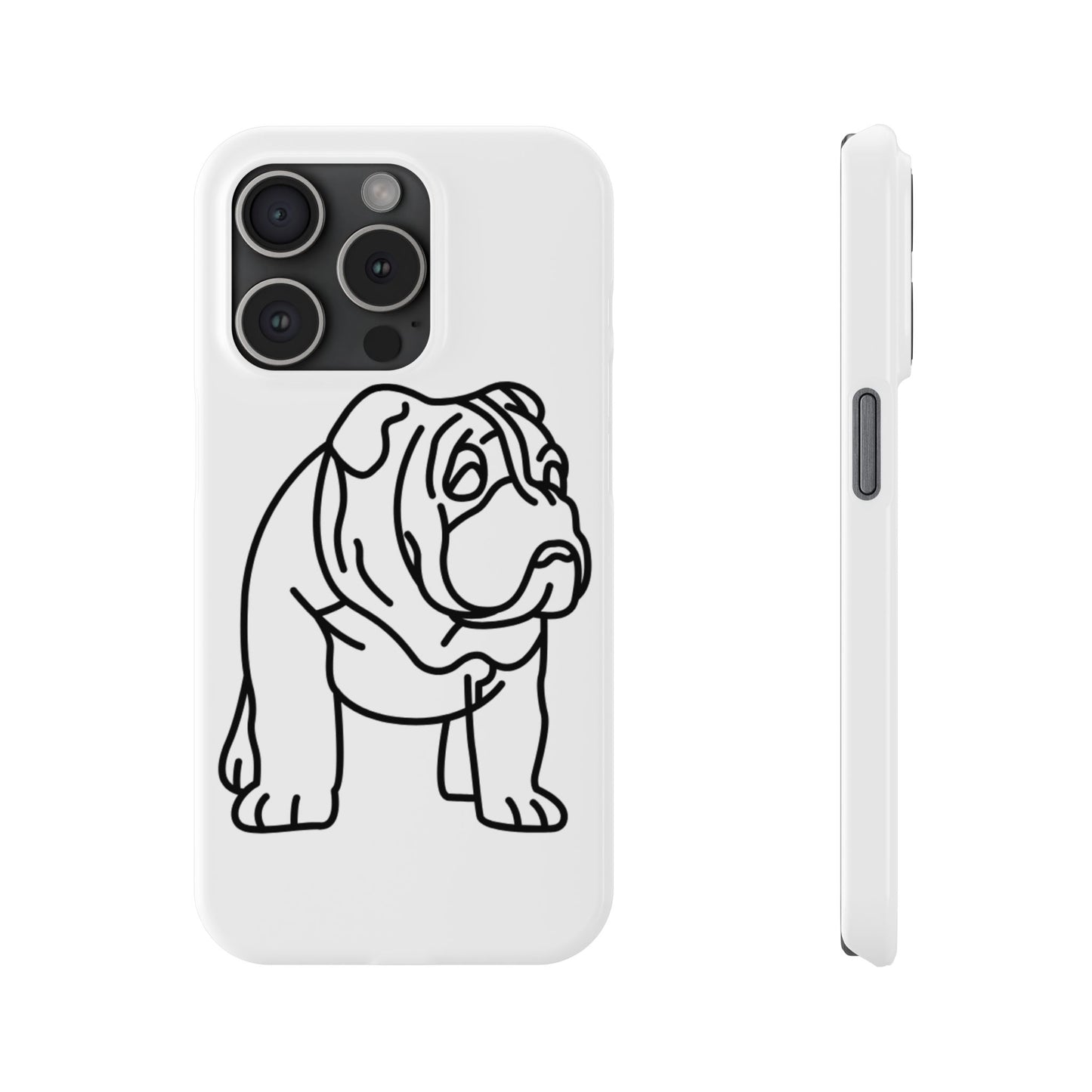 Bulldog Slim Phone Case: Minimalist Pet Lover Accessory, Cute Gift for Dog Owners, Phone Protection, Animal Lover's Style, Unique Dog Design