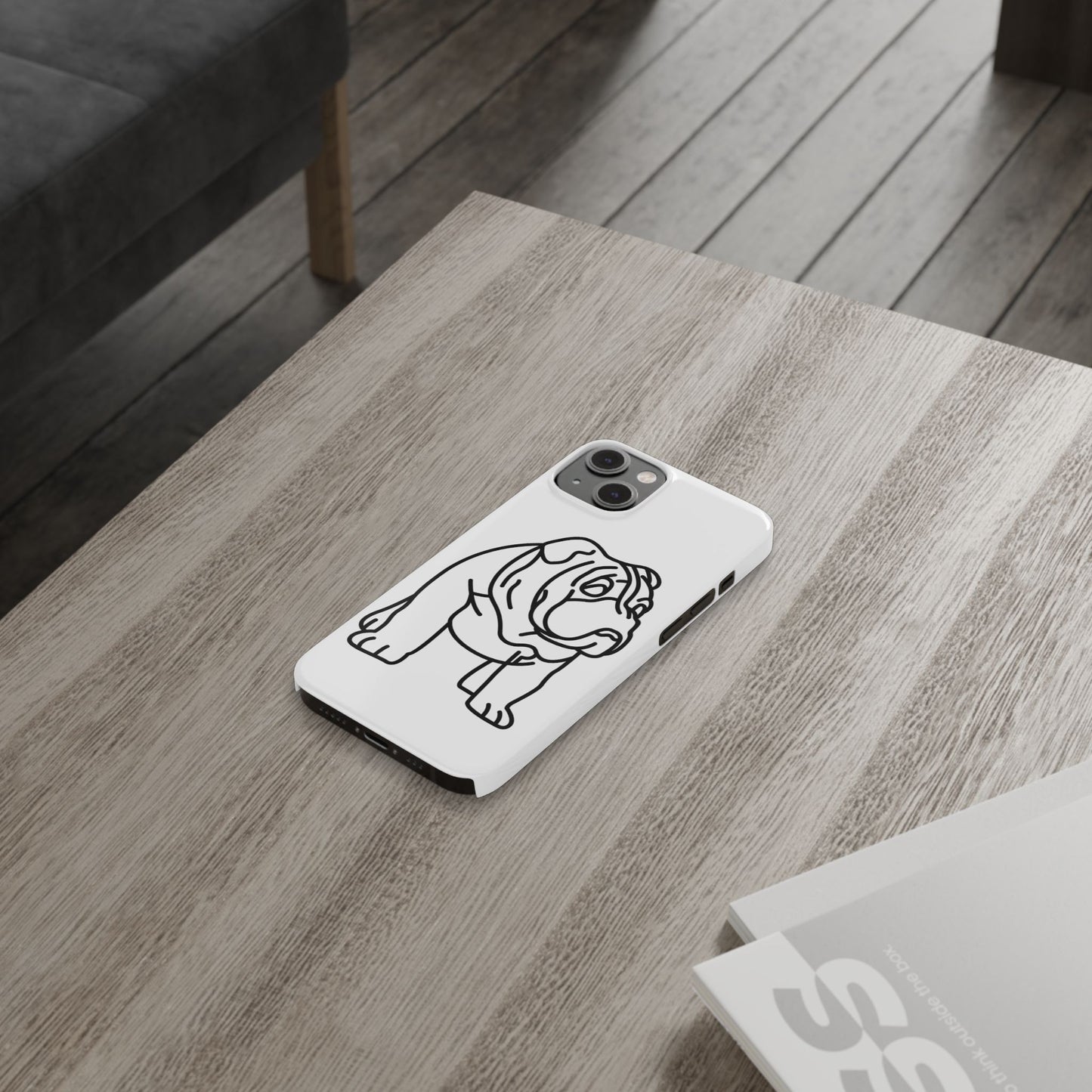 Bulldog Slim Phone Case: Minimalist Pet Lover Accessory, Cute Gift for Dog Owners, Phone Protection, Animal Lover's Style, Unique Dog Design