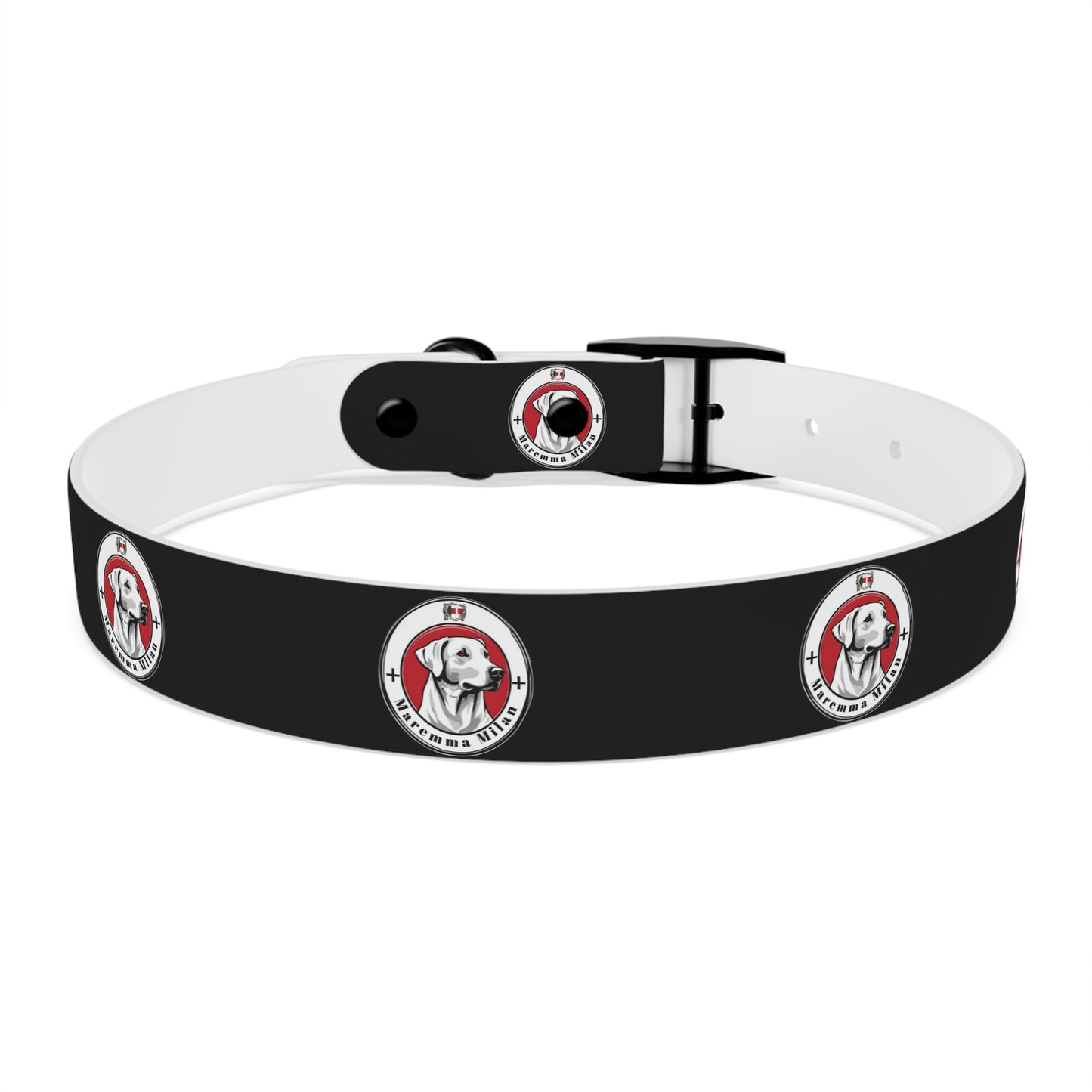 Dog Collar, Adjustable, Waterproff, Durable, Hypoallergenic Black Dog Collar with Maremma Logo,