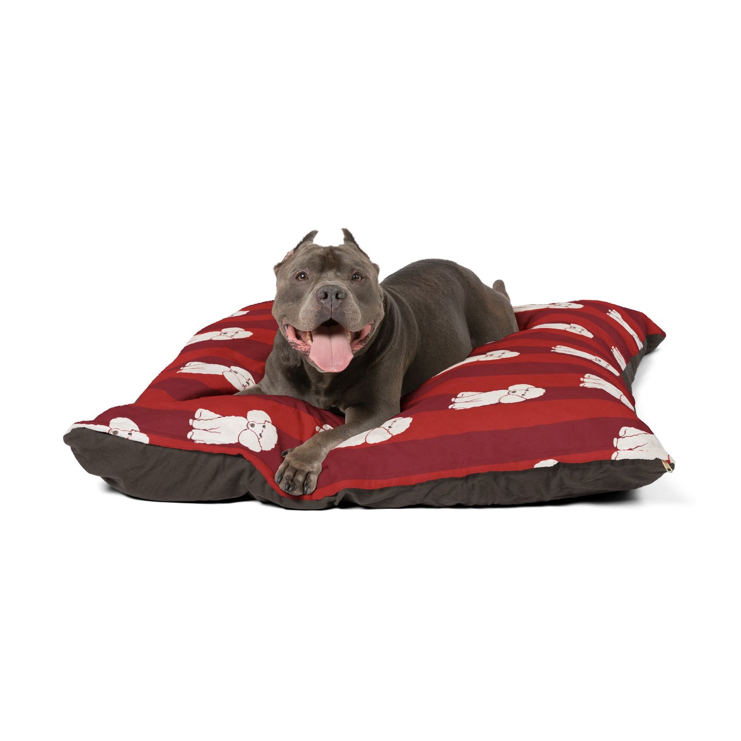 Cozy Dog Bed with Adorable "Poodle" Design With Shape-retaining Insert| Dog Cushion, Adjustable Throw