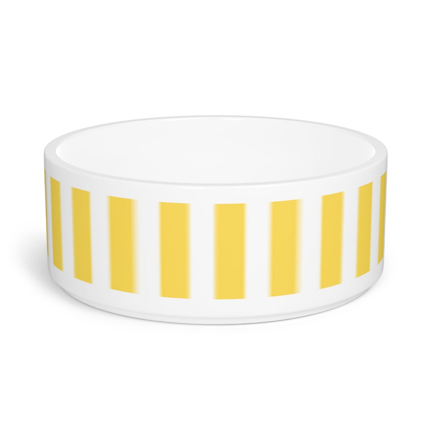 Dog Bowl Modern Yellow Striped - "Portofino Dogs" Dishwasher-safe, Microwave-safe, Design Stylish Dish for Dogs