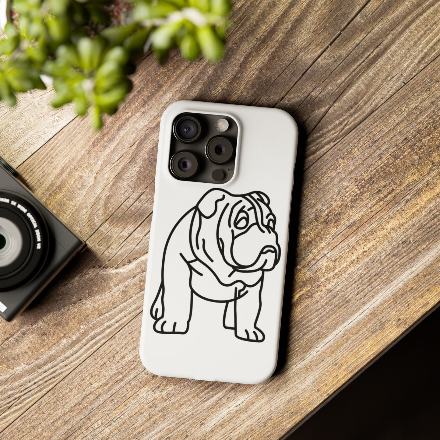 Bulldog Slim Phone Case: Minimalist Pet Lover Accessory, Cute Gift for Dog Owners, Phone Protection, Animal Lover's Style, Unique Dog Design