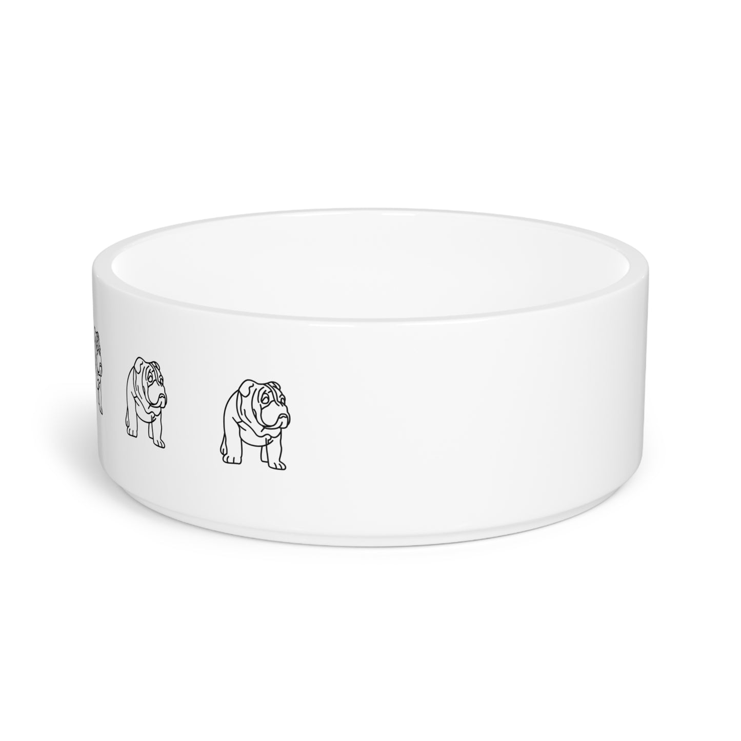 Ceramic Bowl "Bulldog" Collection 16oz Microwave Safe Dog Dish, Dog Feeding Bowl