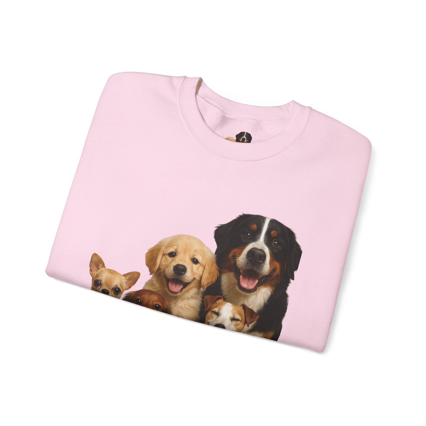 Dog Pack Cotton Crewneck Sweatshirt OEKO-TEX Certified – Cute Puppy Family Print