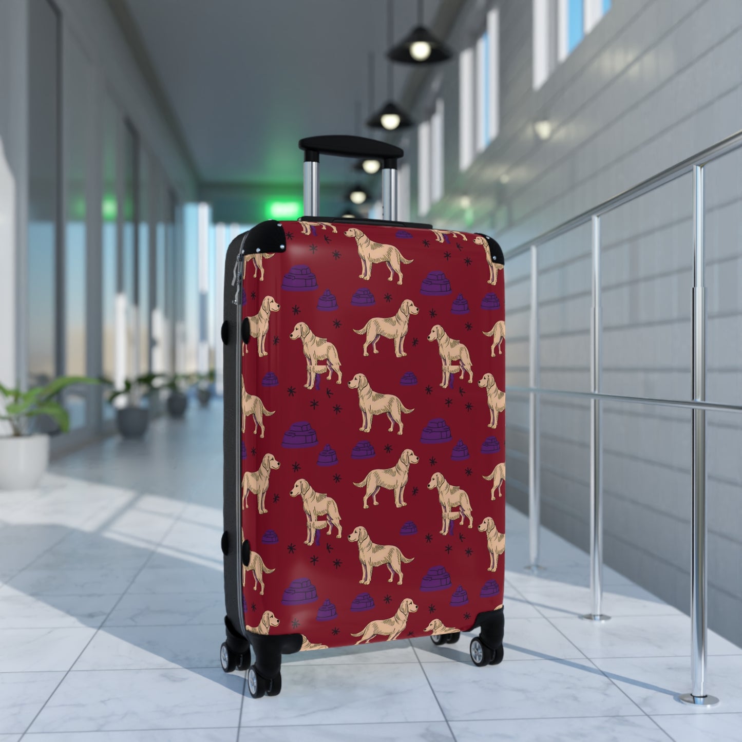 Suitcase with "Golden Retrievel" Design - Unique Luggage for Dog Lovers